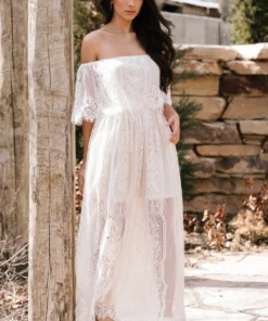 BB Custom Caroline Lace Maxi Dress | Off White