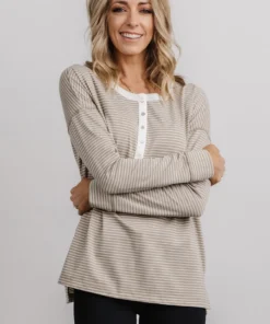 IL Casey Henley Long Sleeve Top | Taupe 8 IL Casey Henley Long Sleeve Top | Taupe