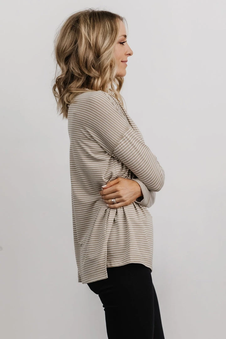 IL Casey Henley Long Sleeve Top | Taupe 4 IL Casey Henley Long Sleeve Top | Taupe