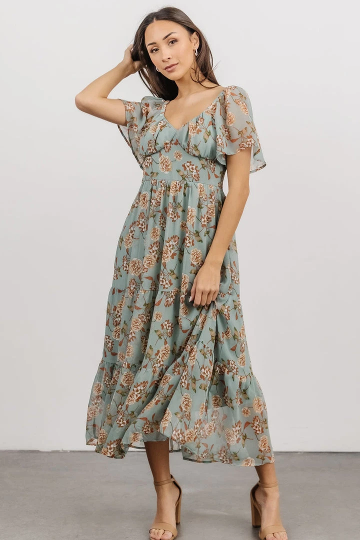 IL Cassidy Maxi Dress | Light Jade Floral Dresses 1 IL Cassidy Maxi Dress | Light Jade Floral Dresses