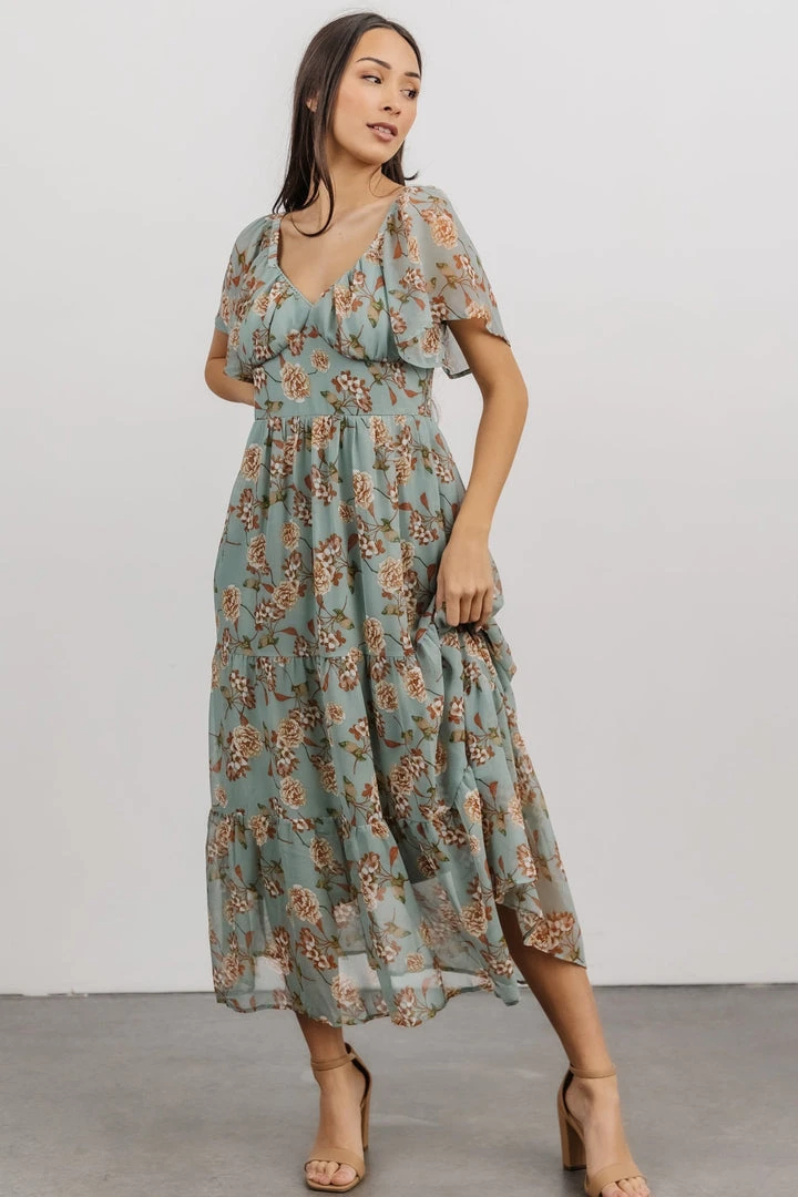 IL Cassidy Maxi Dress | Light Jade Floral Dresses 4 IL Cassidy Maxi Dress | Light Jade Floral Dresses