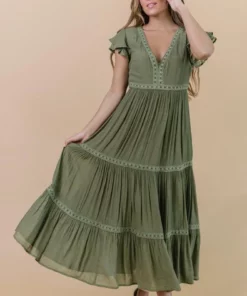 POL Dresses Cecilia Boho Maxi Dress | Olive