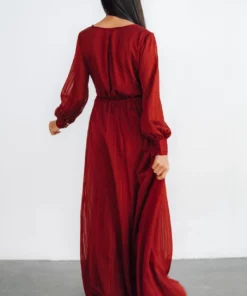 RR Dresses Celeste Shimmer Maxi Dress | Burgundy
