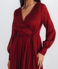 RR Dresses Celeste Shimmer Maxi Dress | Burgundy