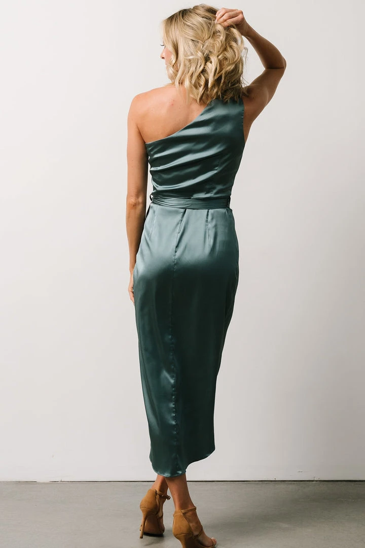 BB Custom Celia One Shoulder Midi Dress | Blue Sage Dresses 2 BB Custom Celia One Shoulder Midi Dress | Blue Sage Dresses