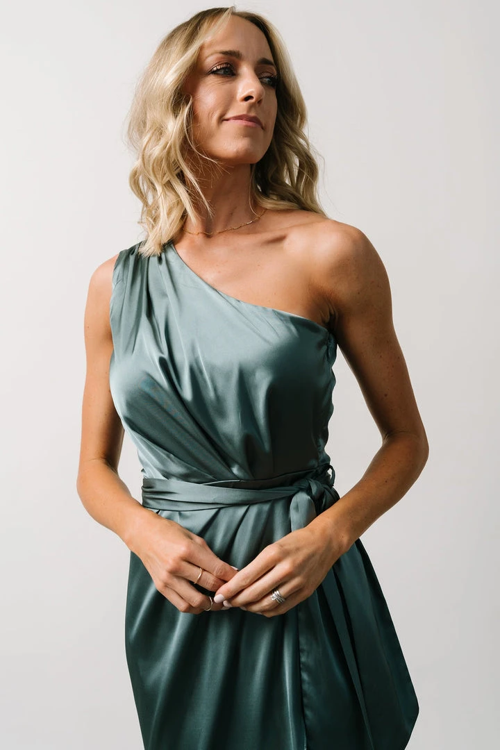 BB Custom Celia One Shoulder Midi Dress | Blue Sage Dresses 4 BB Custom Celia One Shoulder Midi Dress | Blue Sage Dresses