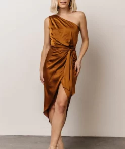 DD Celia One Shoulder Midi Dress | Bronze 8 DD Celia One Shoulder Midi Dress | Bronze