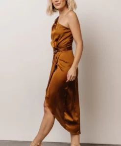 DD Celia One Shoulder Midi Dress | Bronze 11 DD Celia One Shoulder Midi Dress | Bronze