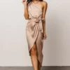 DD Celia One Shoulder Midi Dress | Champagne