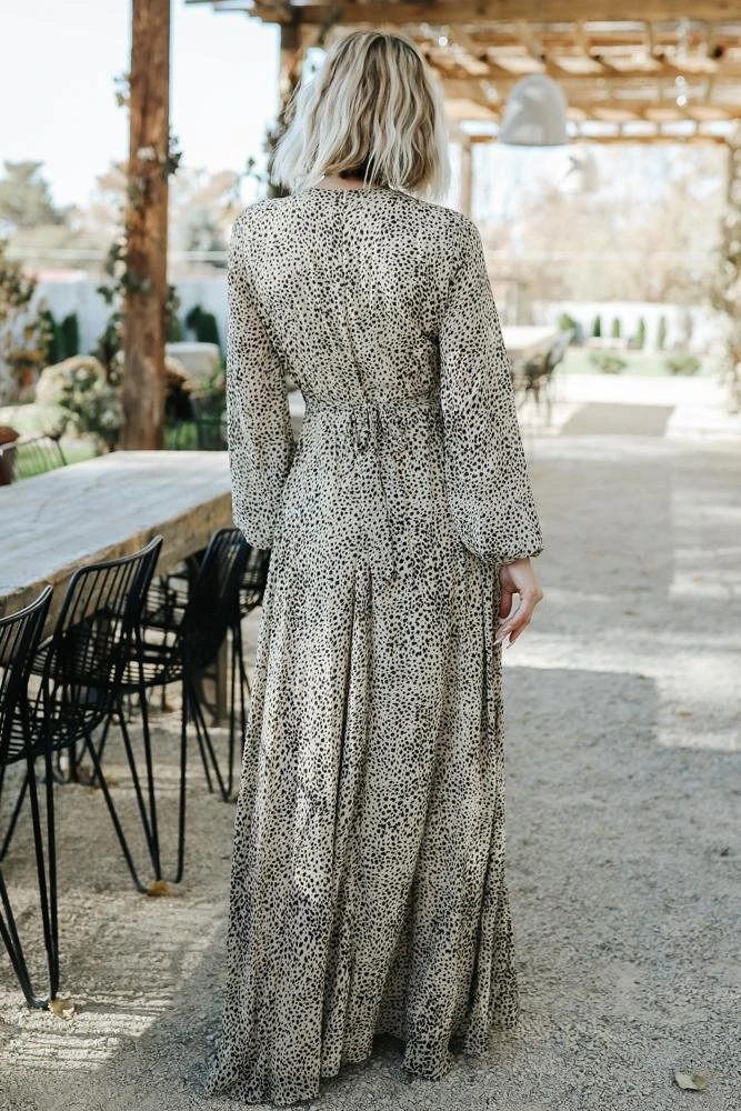 AK Dresses Cha Cha Print Maxi Dress | Taupe 5 AK Dresses Cha Cha Print Maxi Dress | Taupe