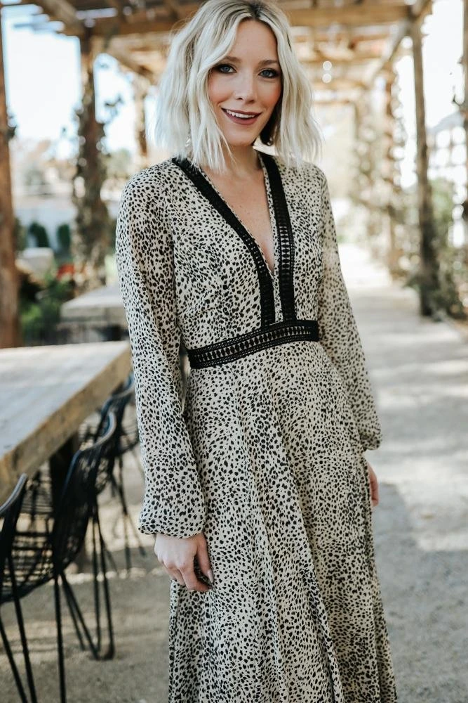 AK Dresses Cha Cha Print Maxi Dress | Taupe 6 AK Dresses Cha Cha Print Maxi Dress | Taupe