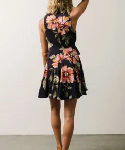 Soi Chrissy Mini Wrap Dress | Navy Floral Dresses