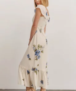 SL Clara Midi Dress | Cream + Blue Floral 12 SL Clara Midi Dress | Cream + Blue Floral