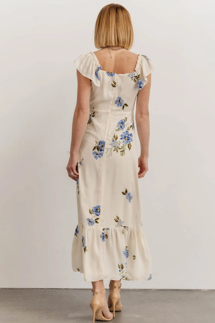 SL Clara Midi Dress | Cream + Blue Floral 7 SL Clara Midi Dress | Cream + Blue Floral