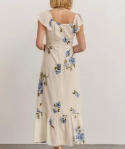 SL Clara Midi Dress | Cream + Blue Floral 13 SL Clara Midi Dress | Cream + Blue Floral