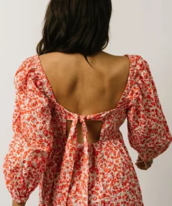 BS Clem Baby Doll Mini Dress | Orange Floral 10 BS Clem Baby Doll Mini Dress | Orange Floral