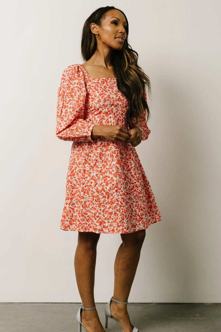 BS Clem Baby Doll Mini Dress | Orange Floral 4 BS Clem Baby Doll Mini Dress | Orange Floral