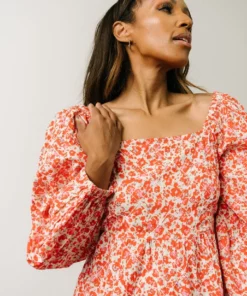 BS Clem Baby Doll Mini Dress | Orange Floral 11 BS Clem Baby Doll Mini Dress | Orange Floral