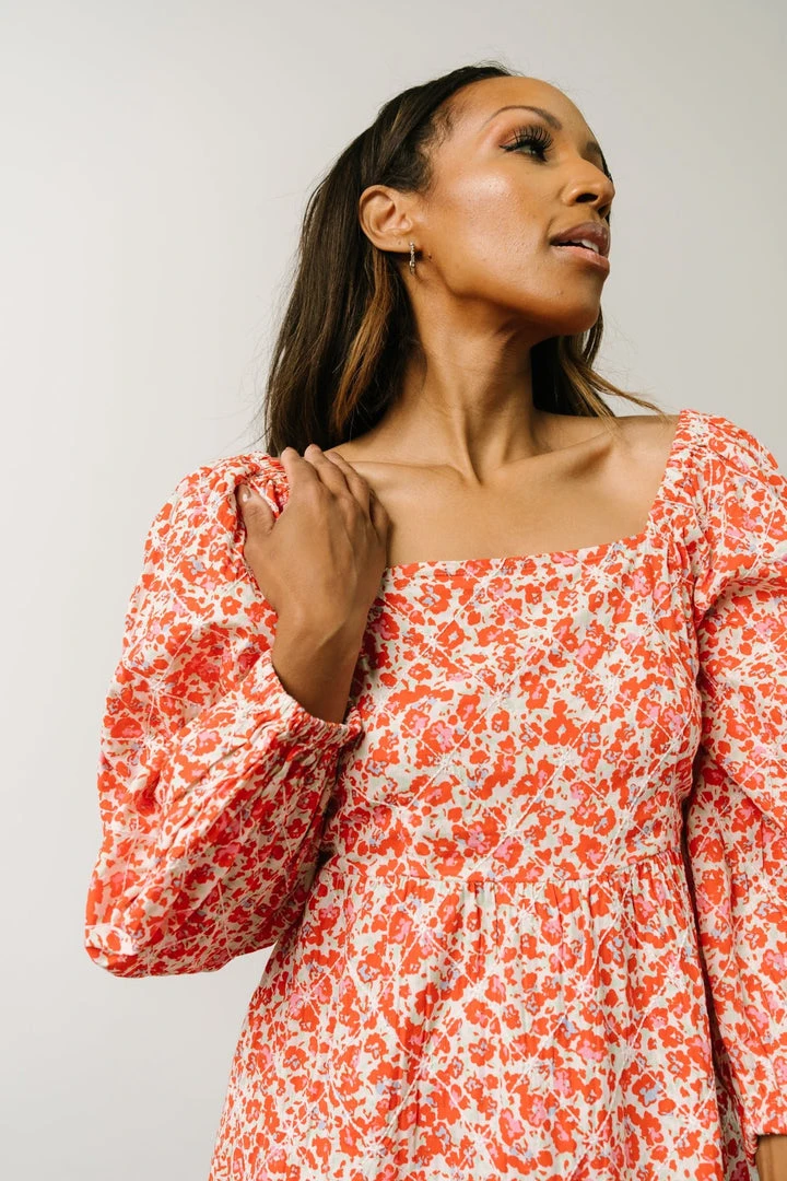 BS Clem Baby Doll Mini Dress | Orange Floral 6 BS Clem Baby Doll Mini Dress | Orange Floral