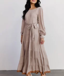 IL Dresses Colbie Tiered Maxi Dress | Taupe 22 IL Dresses Colbie Tiered Maxi Dress | Taupe