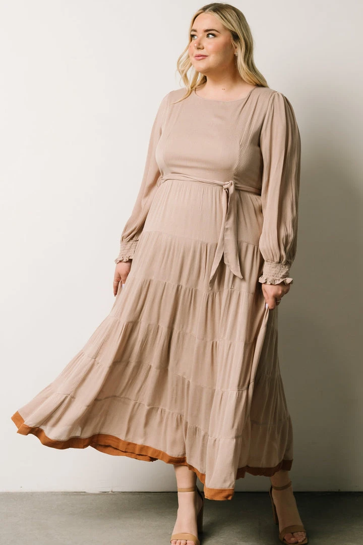 IL Dresses Colbie Tiered Maxi Dress | Taupe 2 IL Dresses Colbie Tiered Maxi Dress | Taupe