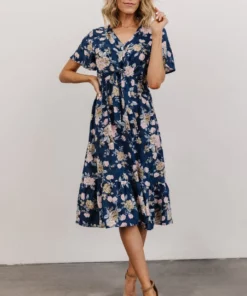 HAY Dresses Daphne Midi Dress | Blue Floral