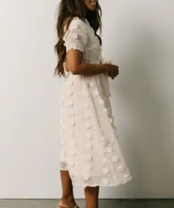 POL Darbi Floral Dot Midi Dress | Cream Dresses 10 POL Darbi Floral Dot Midi Dress | Cream Dresses