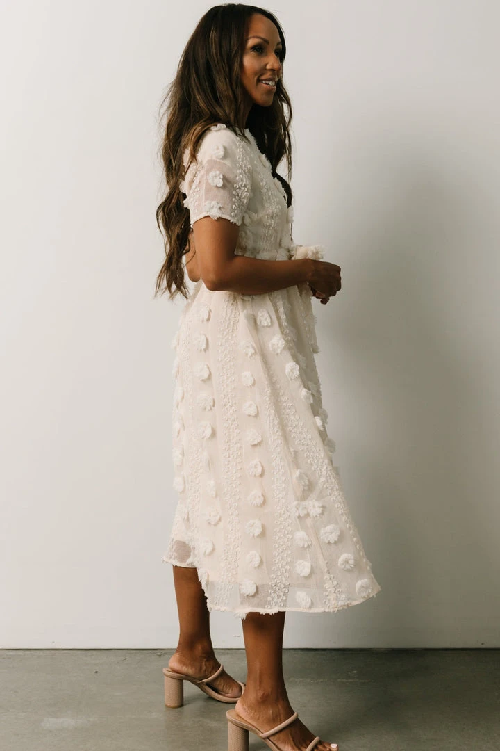 POL Darbi Floral Dot Midi Dress | Cream Dresses 4 POL Darbi Floral Dot Midi Dress | Cream Dresses