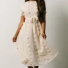 POL Darbi Floral Dot Midi Dress | Cream Dresses