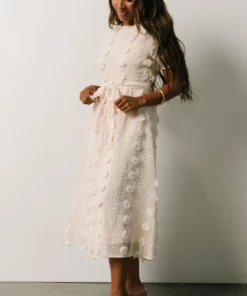 POL Darbi Floral Dot Midi Dress | Cream Dresses 12 POL Darbi Floral Dot Midi Dress | Cream Dresses