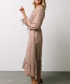 HAY Dell Smocked Midi Dress | Rust + Gray Floral Dresses 11 HAY Dell Smocked Midi Dress | Rust + Gray Floral Dresses