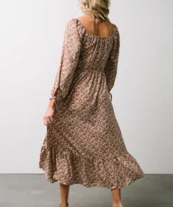 HAY Dell Smocked Midi Dress | Rust + Gray Floral Dresses 12 HAY Dell Smocked Midi Dress | Rust + Gray Floral Dresses