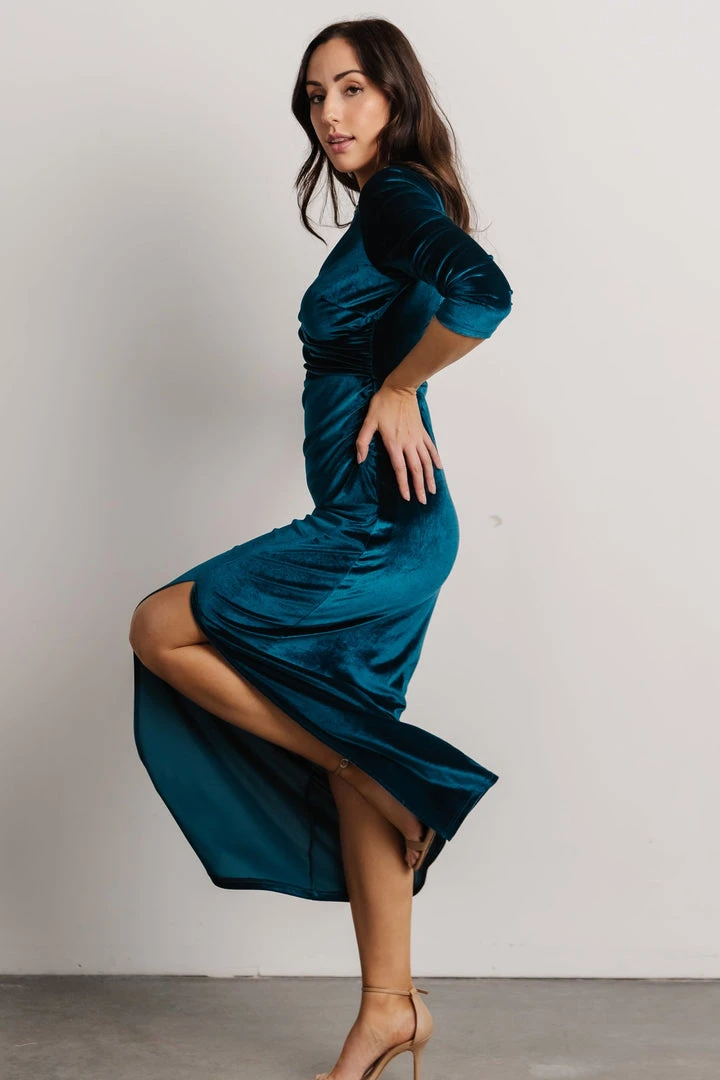 BB Custom Devman Bodycon Velvet Maxi Dress | Peacock Shop All 4 BB Custom Devman Bodycon Velvet Maxi Dress | Peacock Shop All