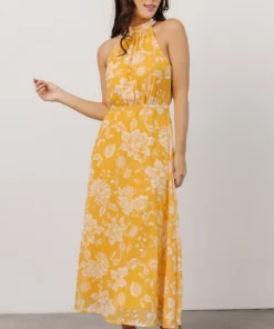 FT Dory Halter Midi Dress | Yellow Floral 12 FT Dory Halter Midi Dress | Yellow Floral