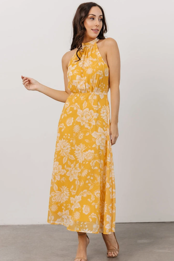 FT Dory Halter Midi Dress | Yellow Floral 5 FT Dory Halter Midi Dress | Yellow Floral