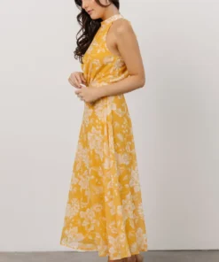 FT Dory Halter Midi Dress | Yellow Floral 14 FT Dory Halter Midi Dress | Yellow Floral