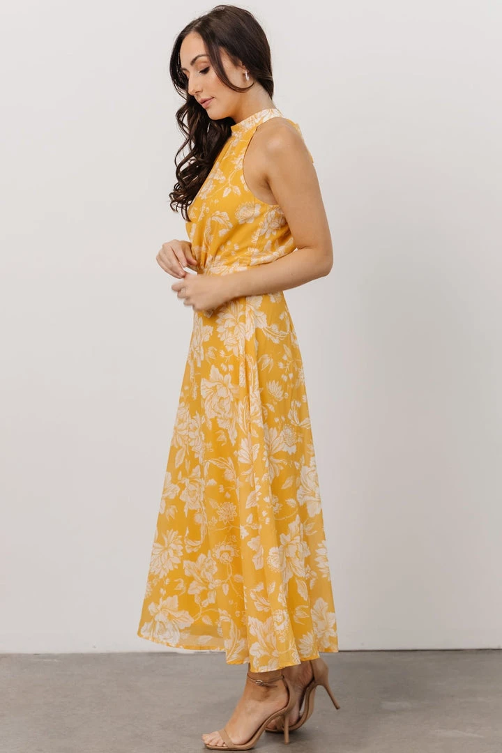 FT Dory Halter Midi Dress | Yellow Floral 7 FT Dory Halter Midi Dress | Yellow Floral