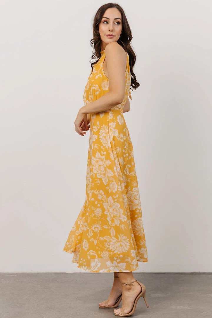 FT Dory Halter Midi Dress | Yellow Floral 6 FT Dory Halter Midi Dress | Yellow Floral