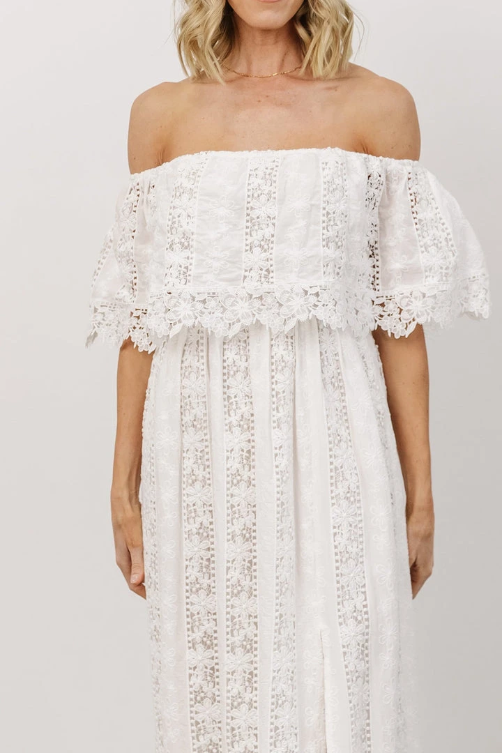Soi Dove Lace Off Shoulder Maxi Dress | White Dresses 4 Soi Dove Lace Off Shoulder Maxi Dress | White Dresses