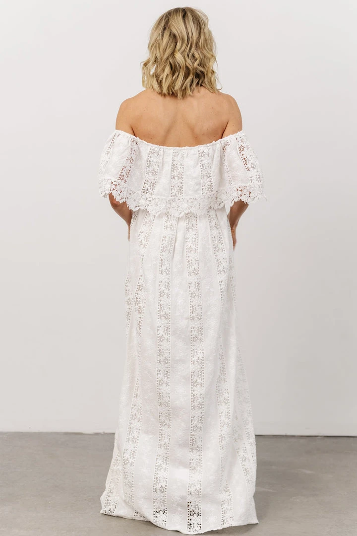 Soi Dove Lace Off Shoulder Maxi Dress | White Dresses 3 Soi Dove Lace Off Shoulder Maxi Dress | White Dresses