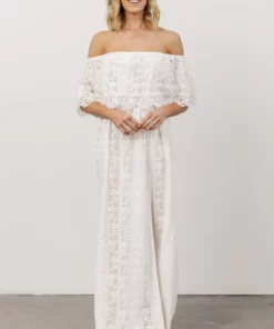 Soi Dove Lace Off Shoulder Maxi Dress | White Dresses 15 Soi Dove Lace Off Shoulder Maxi Dress | White Dresses