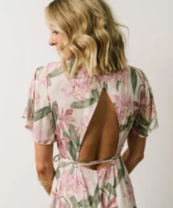 AK Eartha Open Back Wrap Dress | Orchid Floral Dresses