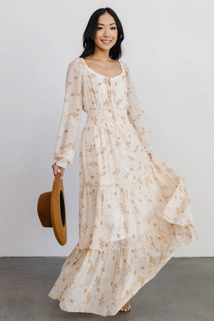 BB Custom Eden Smocked Maxi Dress | Golden Print 1 BB Custom Eden Smocked Maxi Dress | Golden Print