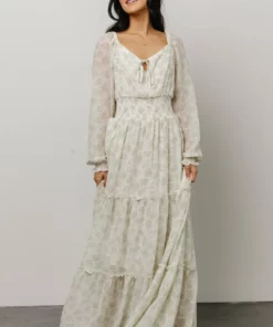 BB Custom Eden Smocked Maxi Dress | Sage Print Dresses