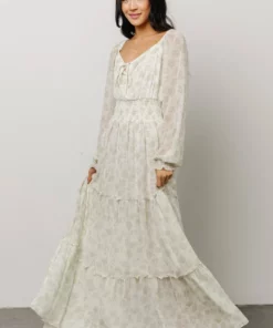 BB Custom Eden Smocked Maxi Dress | Sage Print Dresses