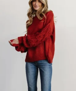 HAY Tops Edna Knit Sweater | Rust 8 HAY Tops Edna Knit Sweater | Rust