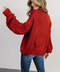 HAY Tops Edna Knit Sweater | Rust 10 HAY Tops Edna Knit Sweater | Rust