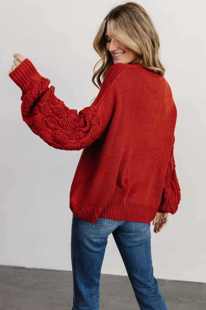 HAY Tops Edna Knit Sweater | Rust 5 HAY Tops Edna Knit Sweater | Rust