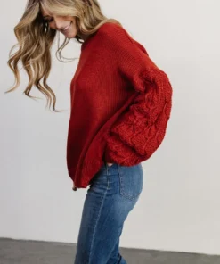 HAY Tops Edna Knit Sweater | Rust 11 HAY Tops Edna Knit Sweater | Rust