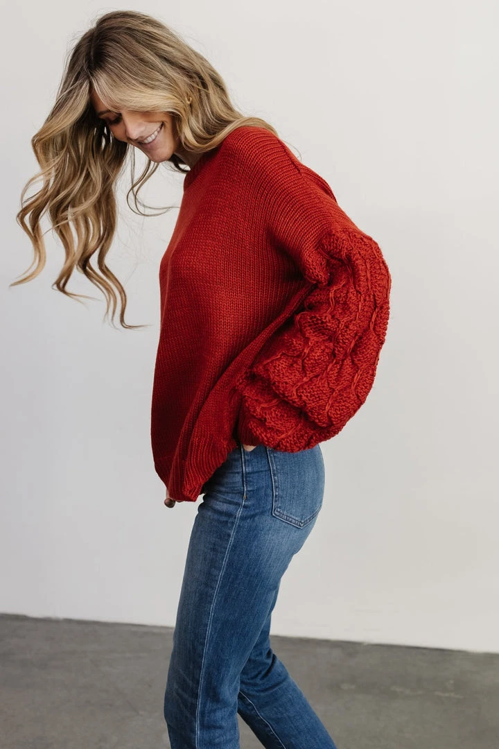 HAY Tops Edna Knit Sweater | Rust 6 HAY Tops Edna Knit Sweater | Rust